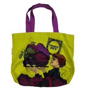 Vintage Trader Joes Tote Bag Canvas Fruit Lady Special Appointment‎ Grocery Rare